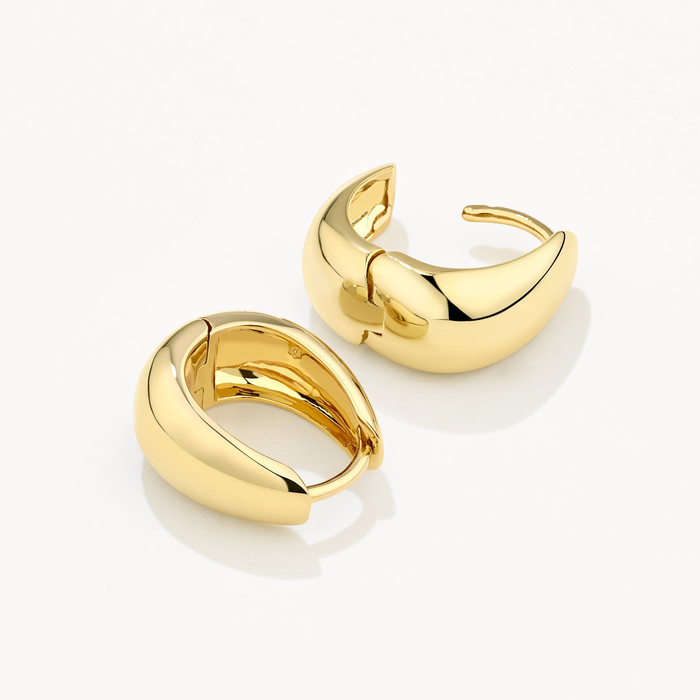 Golden Elegance Dome Hoop Earrings 9