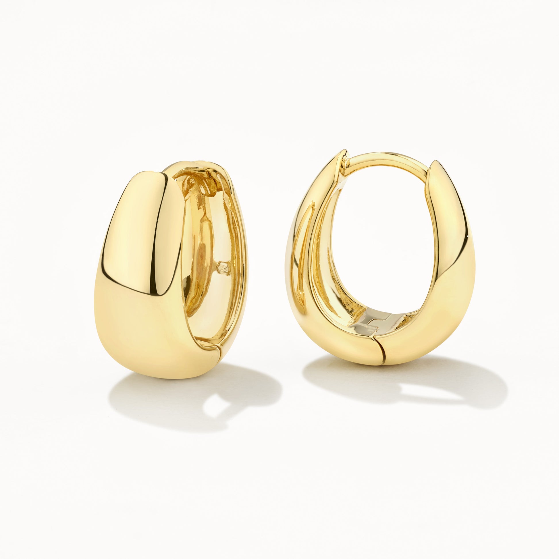 Golden Elegance Dome Hoop Earrings 1