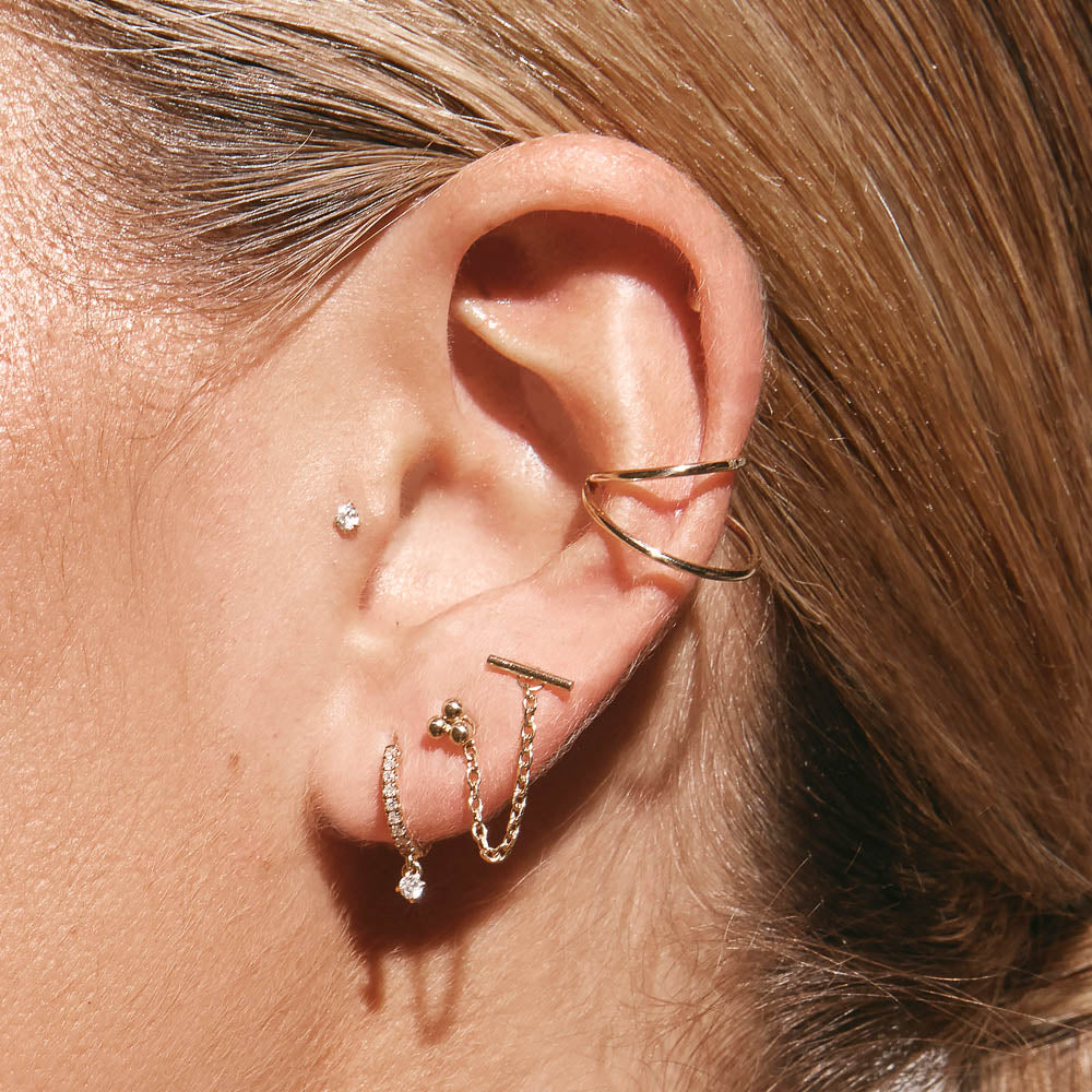 Elegant Gold Double Band Ear Cuff Earrings 2