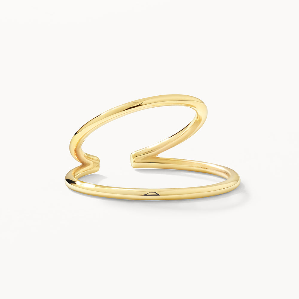 Elegant Gold Double Band Ear Cuff Earrings 1