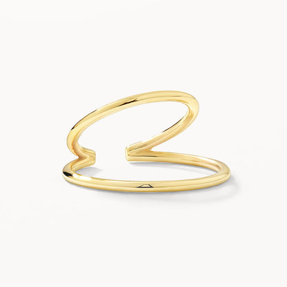 Elegant Gold Double Band Ear Cuff Earrings 1