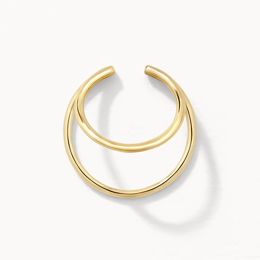 Elegant Gold Double Band Ear Cuff Earrings