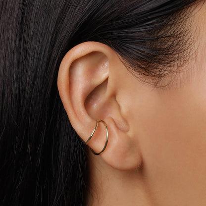 Elegant Gold Double Band Ear Cuff Earrings 4