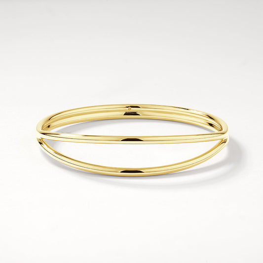 Elegant Gold Double Split Bangle Bracelet