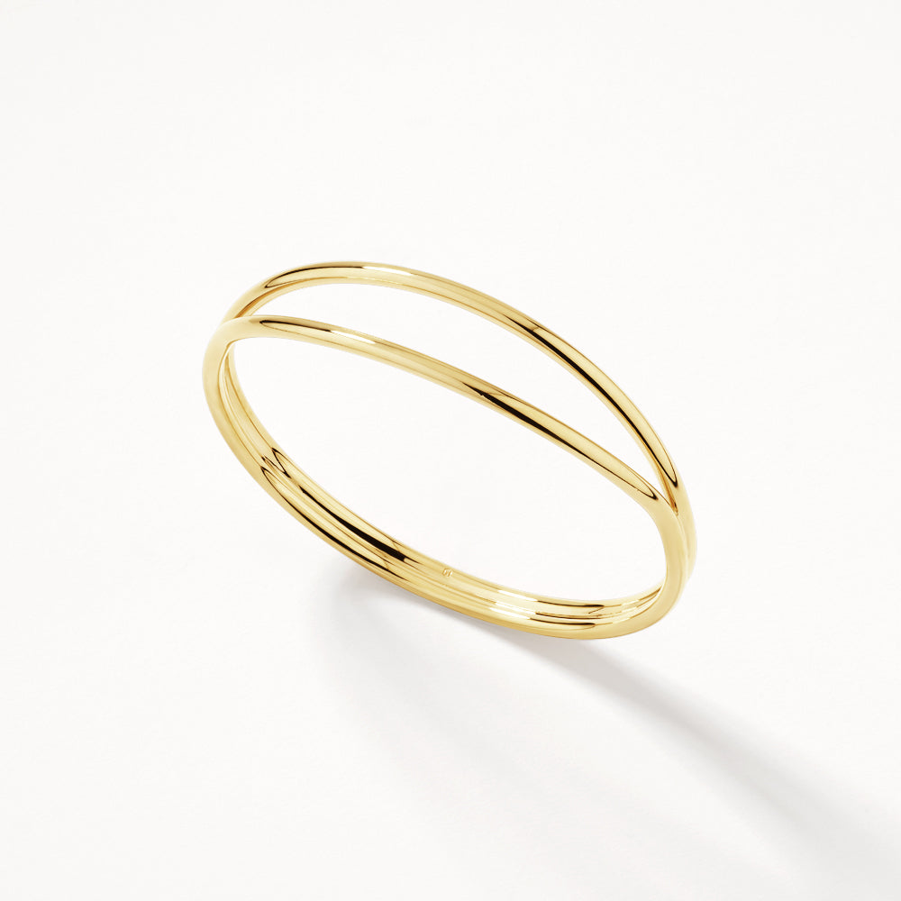 Elegant Gold Double Split Bangle Bracelet