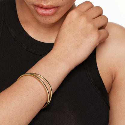 Elegant Gold Double Split Bangle Bracelet 4