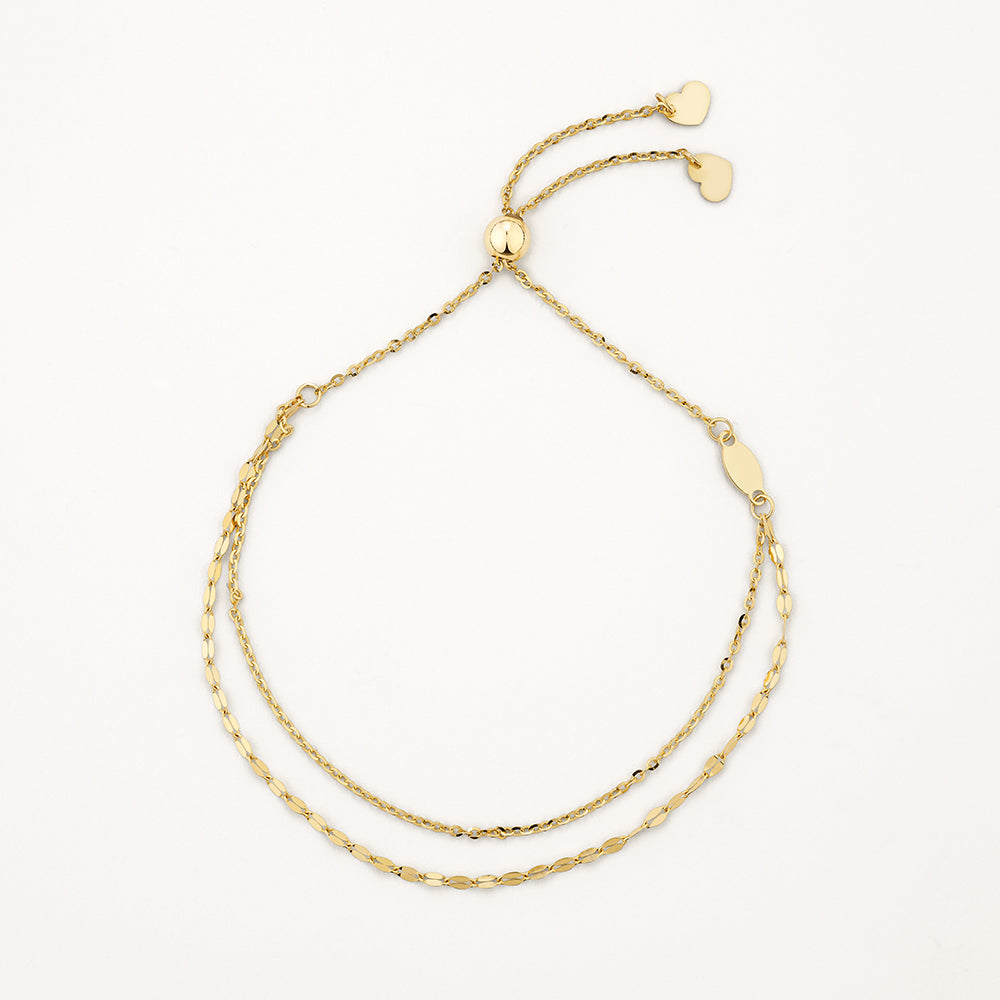 Elegant Double Chain Gold Curb Bracelets 1