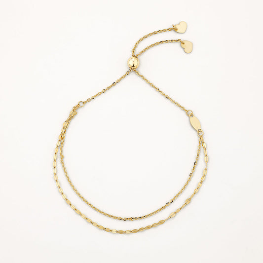 Elegant Double Chain Gold Curb Bracelet