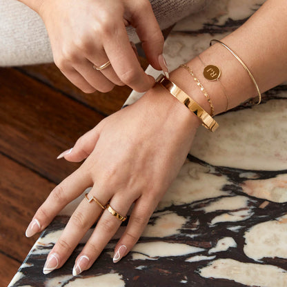 Elegant Double Chain Gold Curb Bracelets 7