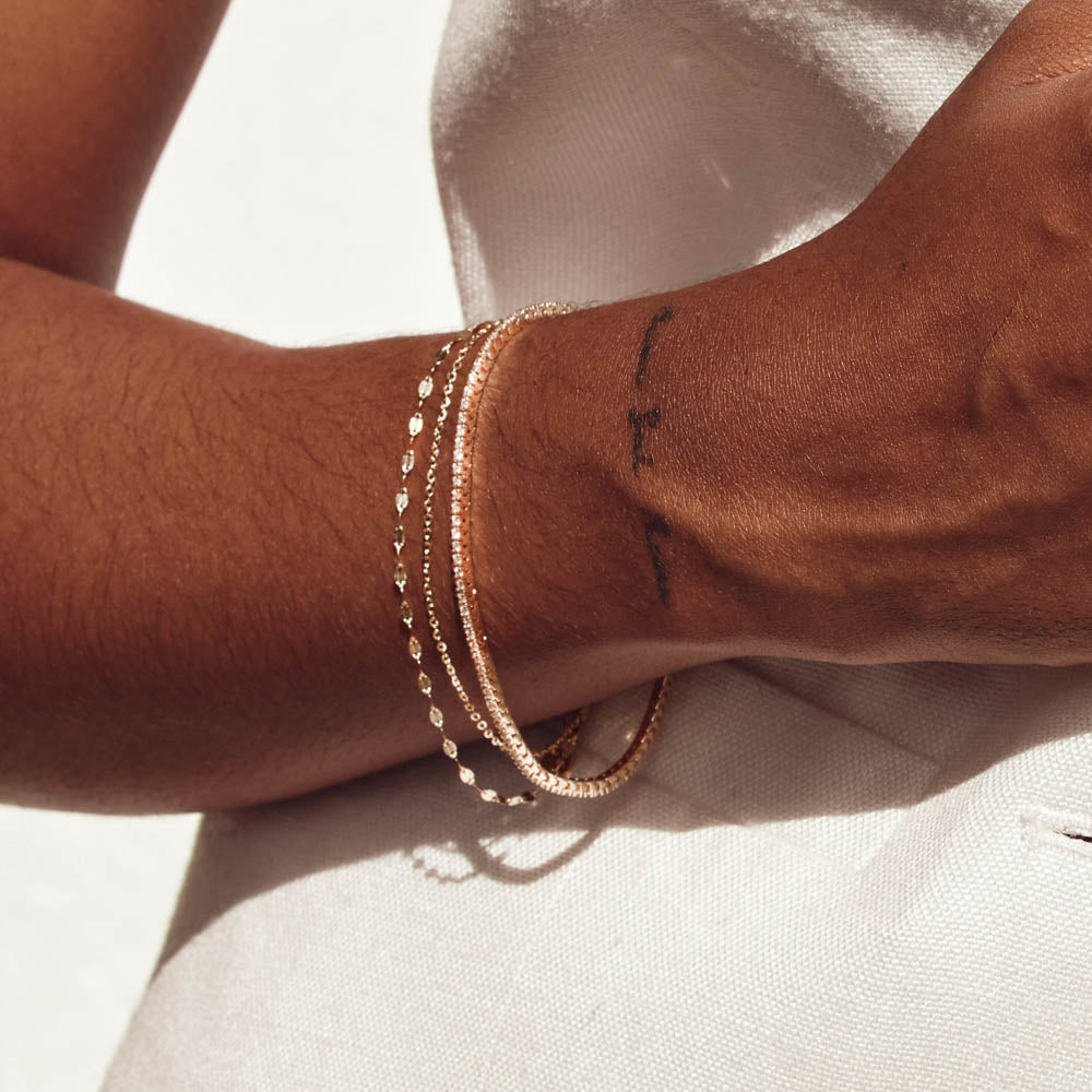 Elegant Double Chain Gold Curb Bracelets 3