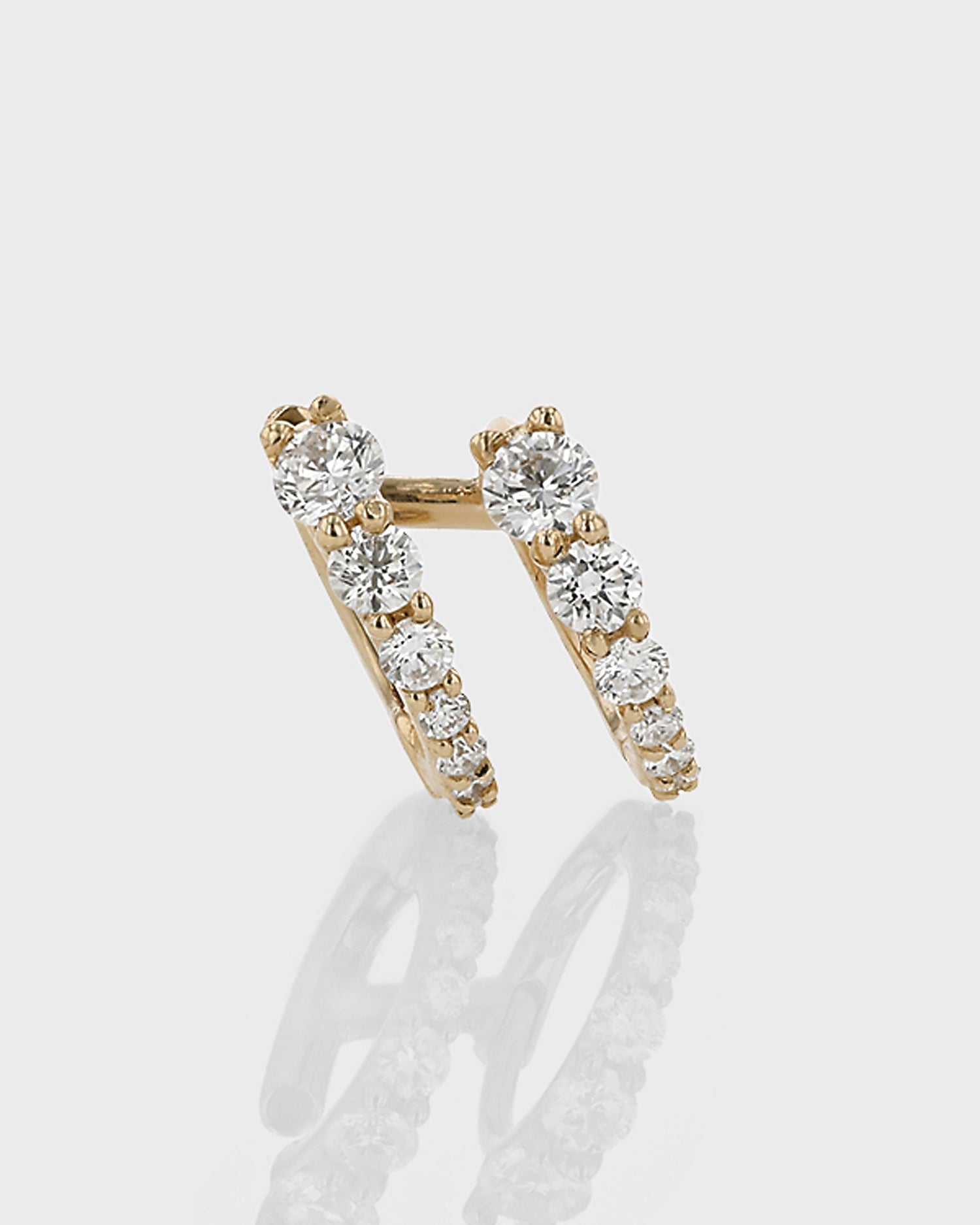 0.20 TCW Round Diamond Double-Sided Hoop Earrings 1