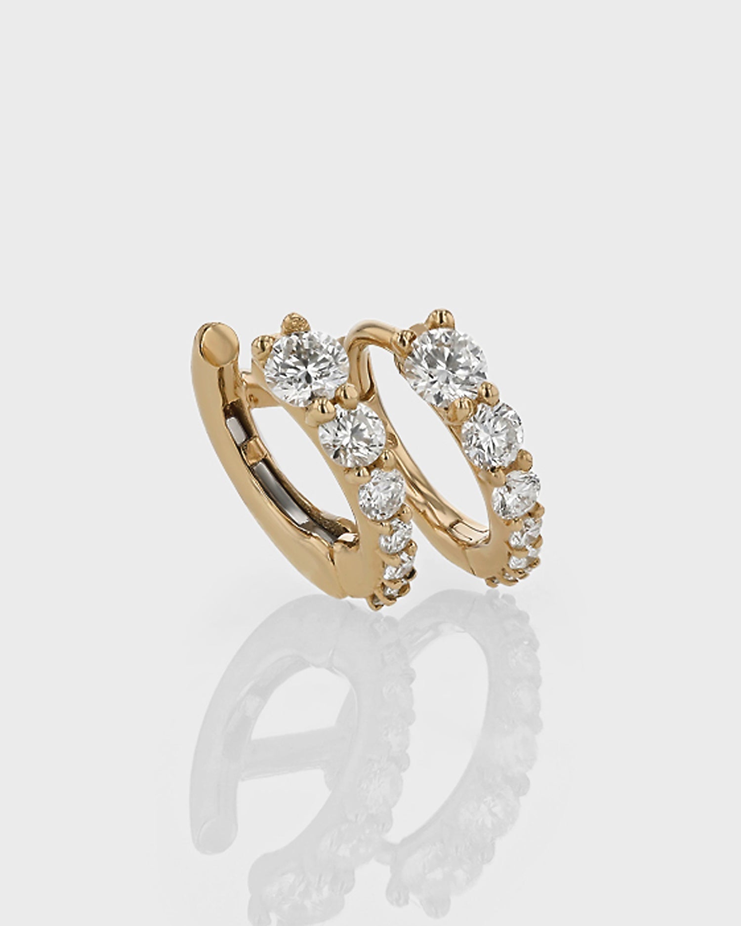 0.20 TCW Round Diamond Double-Sided Hoop Earrings 5