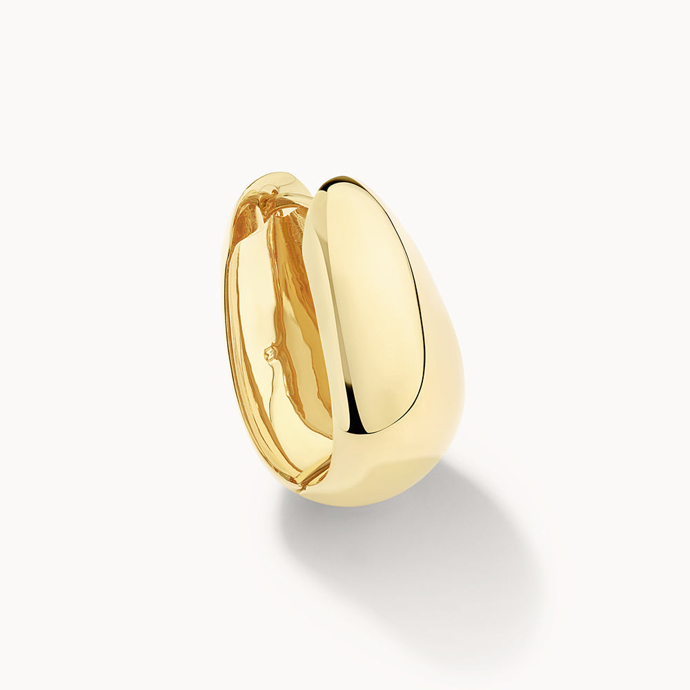 Golden Elegance: Bold Dome Hoop Earrings 7