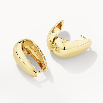 Golden Elegance: Bold Dome Hoop Earrings 5