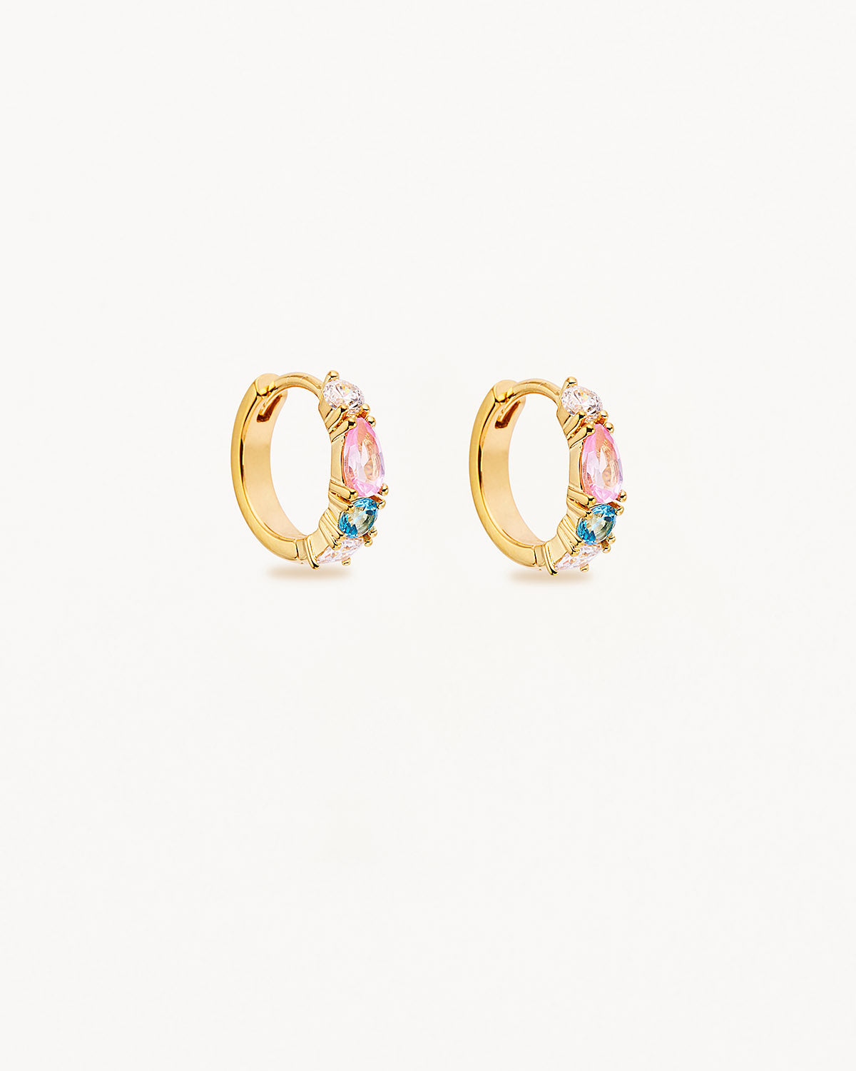 0.50 TCW Ruby,Topaz Mix Lab Made Diamond Hoops