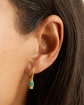 Load image into Gallery viewer, Radiant Green Amethyst & Lab Grown Diamond Hoops - 0.10TCW Elegance
