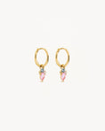 Load image into Gallery viewer, 0.50 TCW Pear & Round Pink Ruby Lab Made Diamond Hoops 1
