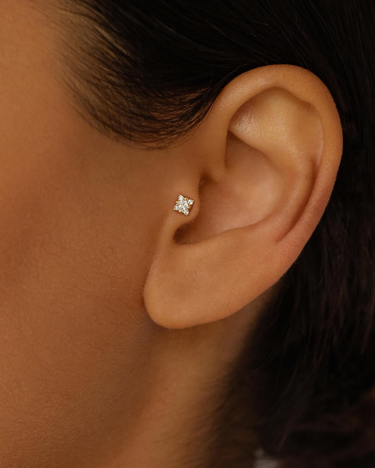 Elegant 0.13 TCW Princess-Cut Lab-Grown Diamond Halo Stud Earrings