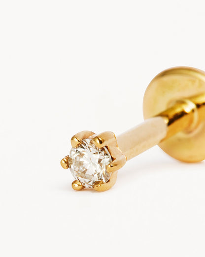 0.03 Carat Round Lab Grown Diamond Gold Stud Earrings 2