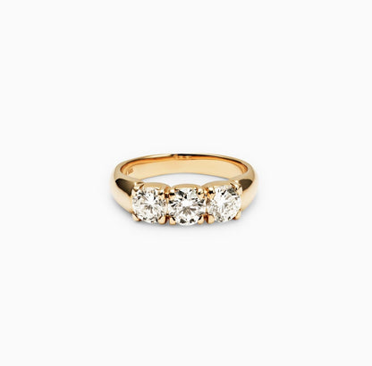 Eternal Elegance: 1.50 TCW Round Lab-Grown Diamond Trio Wedding Band 12