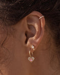 Load image into Gallery viewer, 0.50 TCW Heart Pink Topaz & Lab Grown Diamond Hoop Earrings 5
