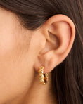 Load image into Gallery viewer, Golden Textured C Hoops Earrings
