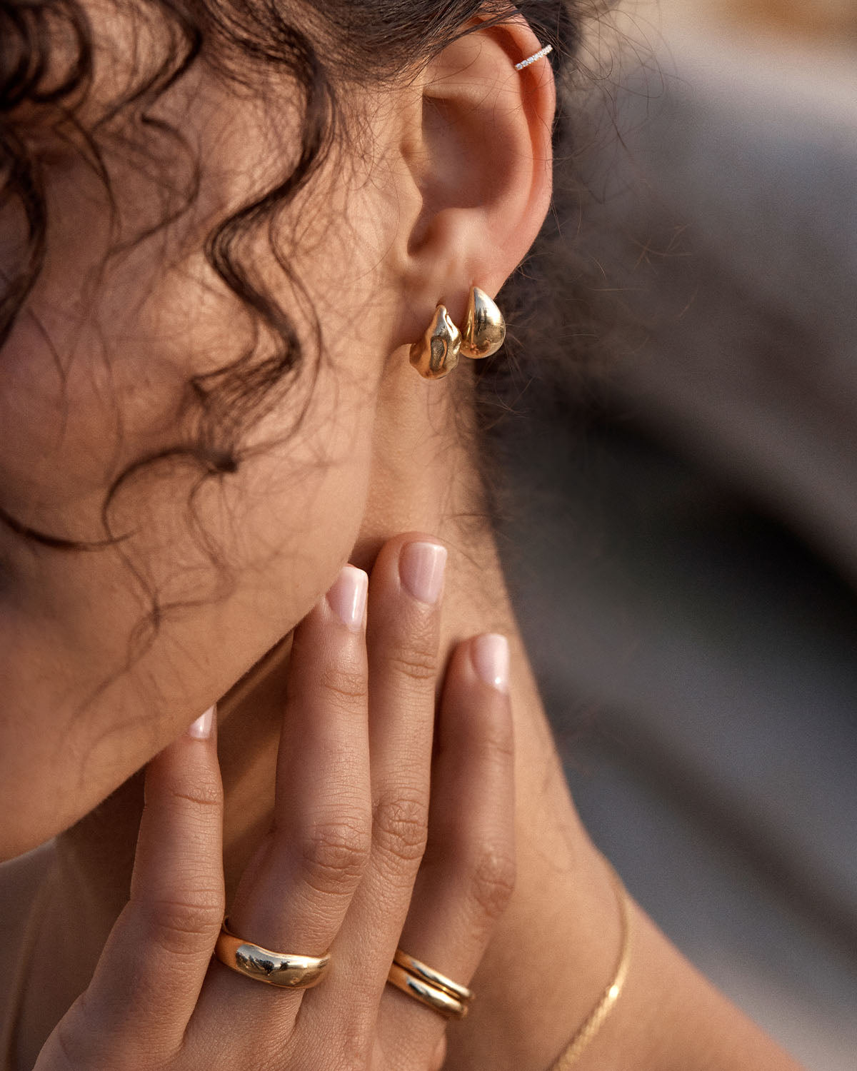 Folded Gold Small Earrings