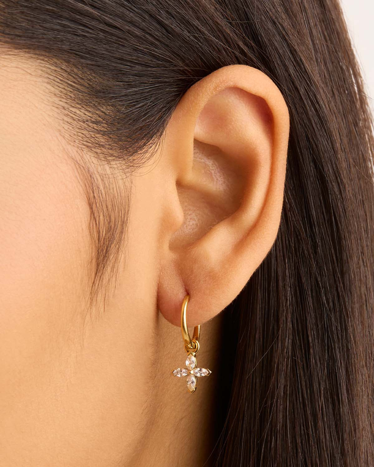 Radiant 0.24 TCW Marquise Lab-Grown Diamond Hoop Earring 3