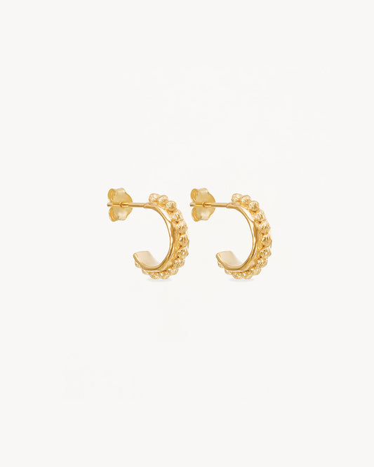 Golden Textured Hoop Earrings