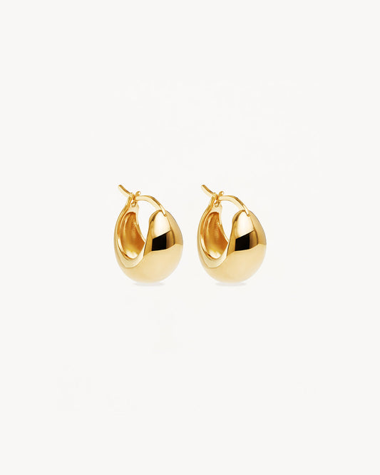 Elegant Gold Hugger Hoop Earrings