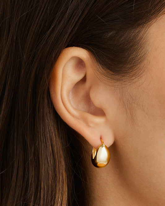 Elegant Gold Hugger Hoop Earrings