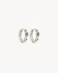 Load image into Gallery viewer, 0.09 TCW Marquise Blue Topaz & Lab-Made Diamond Hoop Earrings
