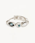 Load image into Gallery viewer, 0.09 TCW Marquise Blue Topaz & Lab-Made Diamond Hoop Earrings
