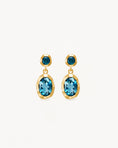 Load image into Gallery viewer, Golden Radiance Blue Topaz & Lab Made Diamond Drop Earrings
