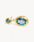 Load image into Gallery viewer, Golden Radiance Blue Topaz & Lab Made Diamond Drop Earrings
