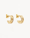 Load image into Gallery viewer, 0.10 TCW Round Lab Grown Diamond Gold Tone Hoop Earrings
