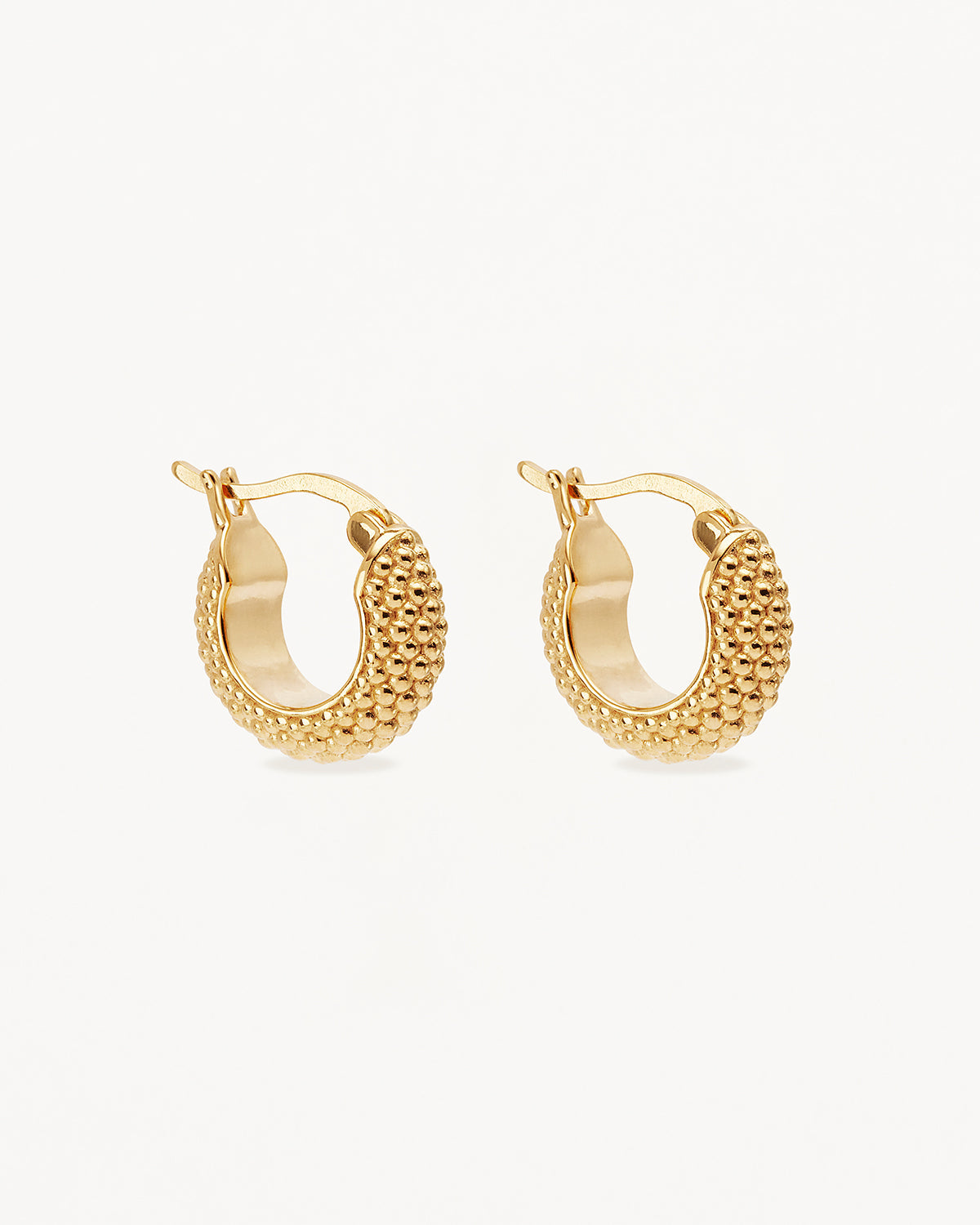 Golden Textured Hoop Earrings 1