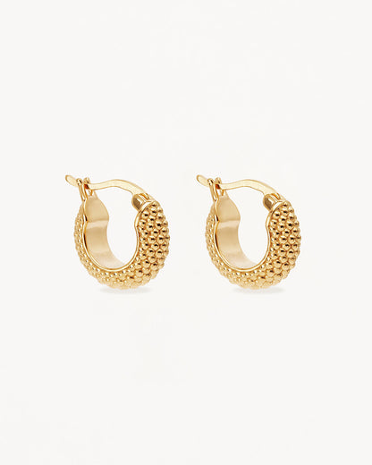 Golden Textured Hoop Earrings 1