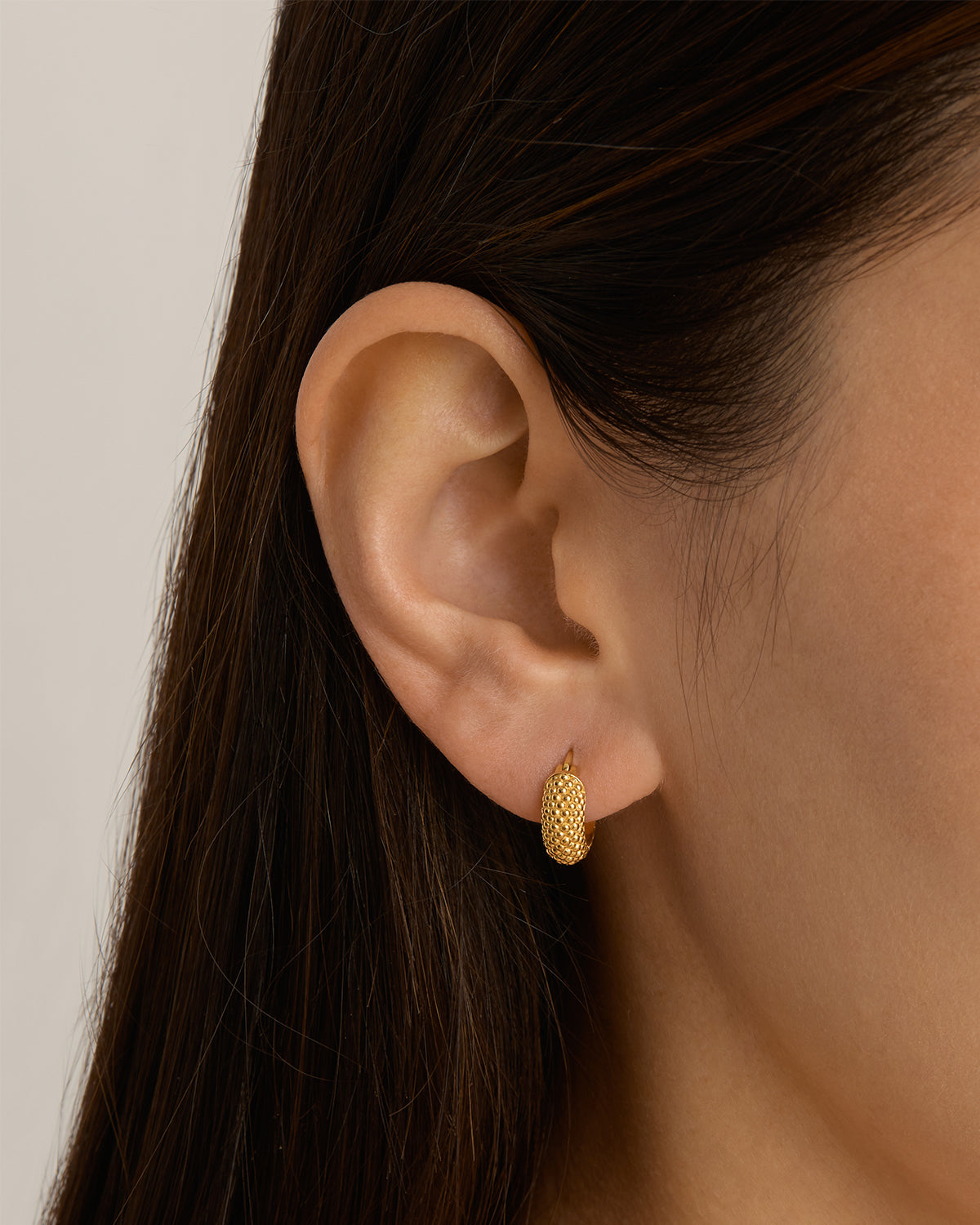 Golden Textured Hoop Earrings 2