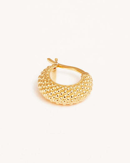 Golden Textured Hoop Earrings 3