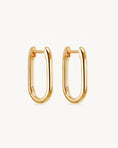 Load image into Gallery viewer, Lustrous Gold Oval Bar Hoops Earrings
