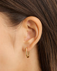 Load image into Gallery viewer, Lustrous Gold Oval Bar Hoops Earrings
