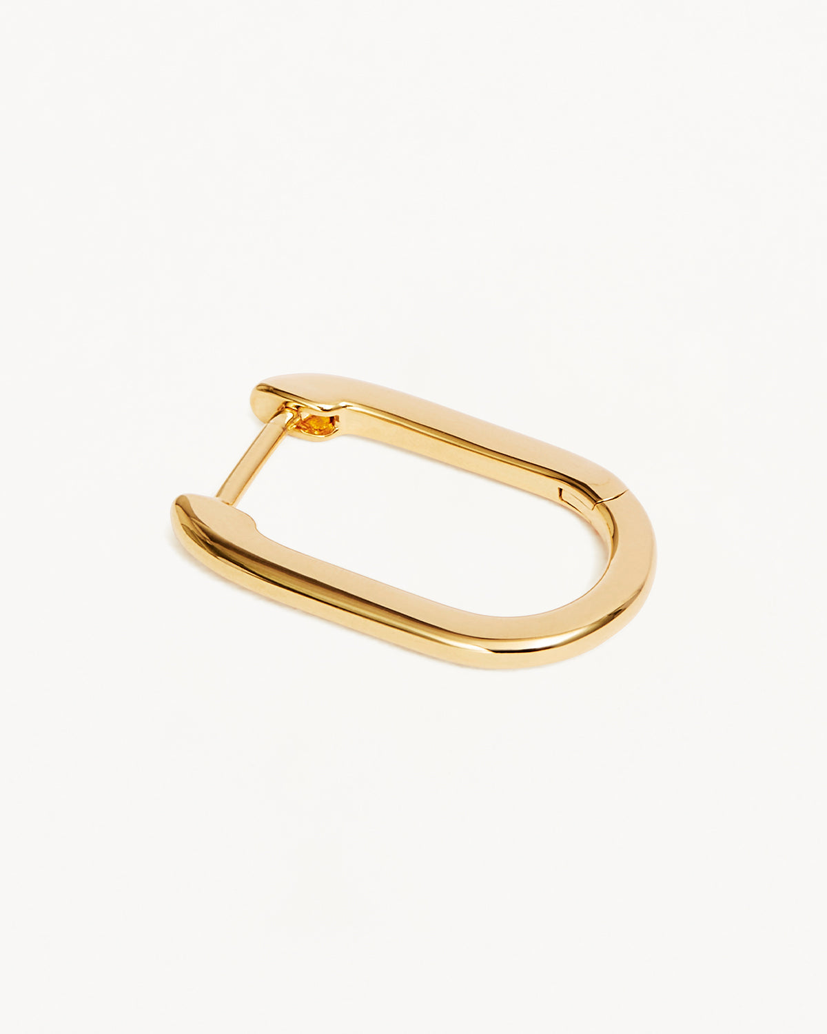 Lustrous Gold Oval Bar Hoops Earrings 3