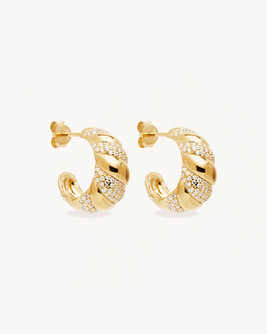 Stardust Round lab Grown Diamond Hoop Earrings