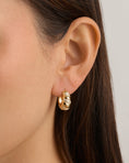 Load image into Gallery viewer, Stardust Round lab Grown Diamond Hoop Earrings
