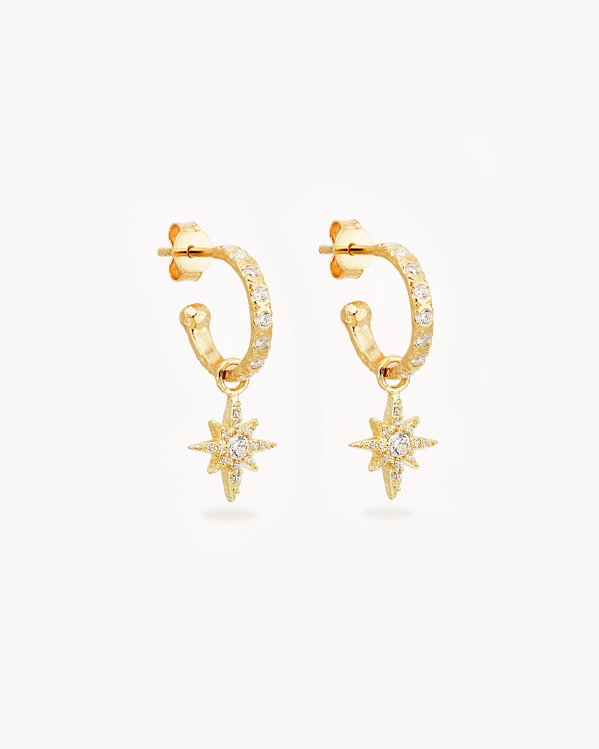 0.30 TCW Round Lab Grown Diamond Starburst Hoop Earrings 1