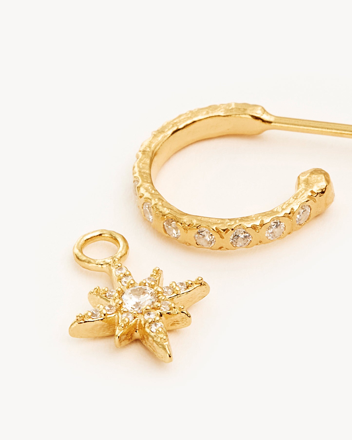 0.30 TCW Round Lab Grown Diamond Starburst Hoop Earrings 3