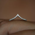 Load image into Gallery viewer, Elegant 0.225 TCW Round Lab Grown Diamond V-Curve Wedding Band
