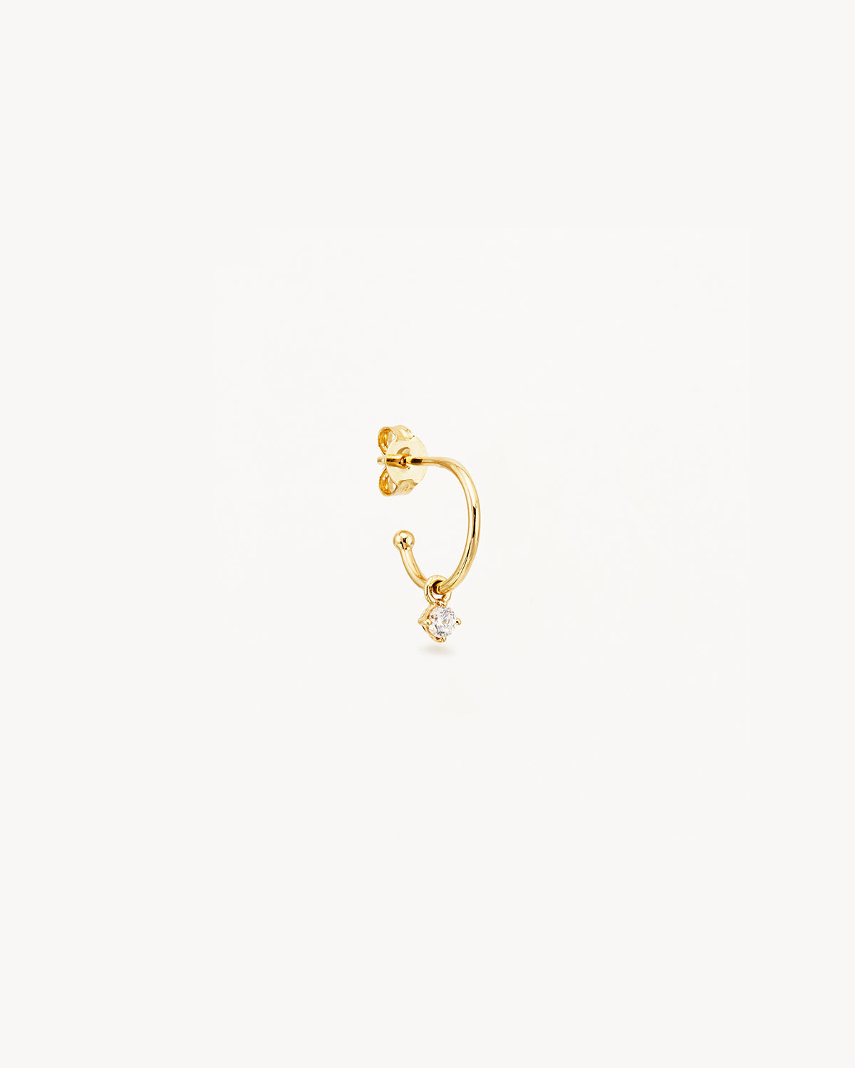 Golden Elegance: 0.11 TCW Round Lab-Grown Diamond Hoop Earrings