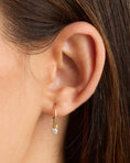 Load image into Gallery viewer, Golden Elegance: 0.11 TCW Round Lab-Grown Diamond Hoop Earrings
